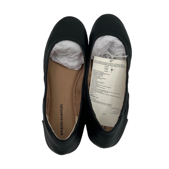 NWT Amazon Essentials Black Ballet Flats Size 8 Women’s - Picture 5 of 9